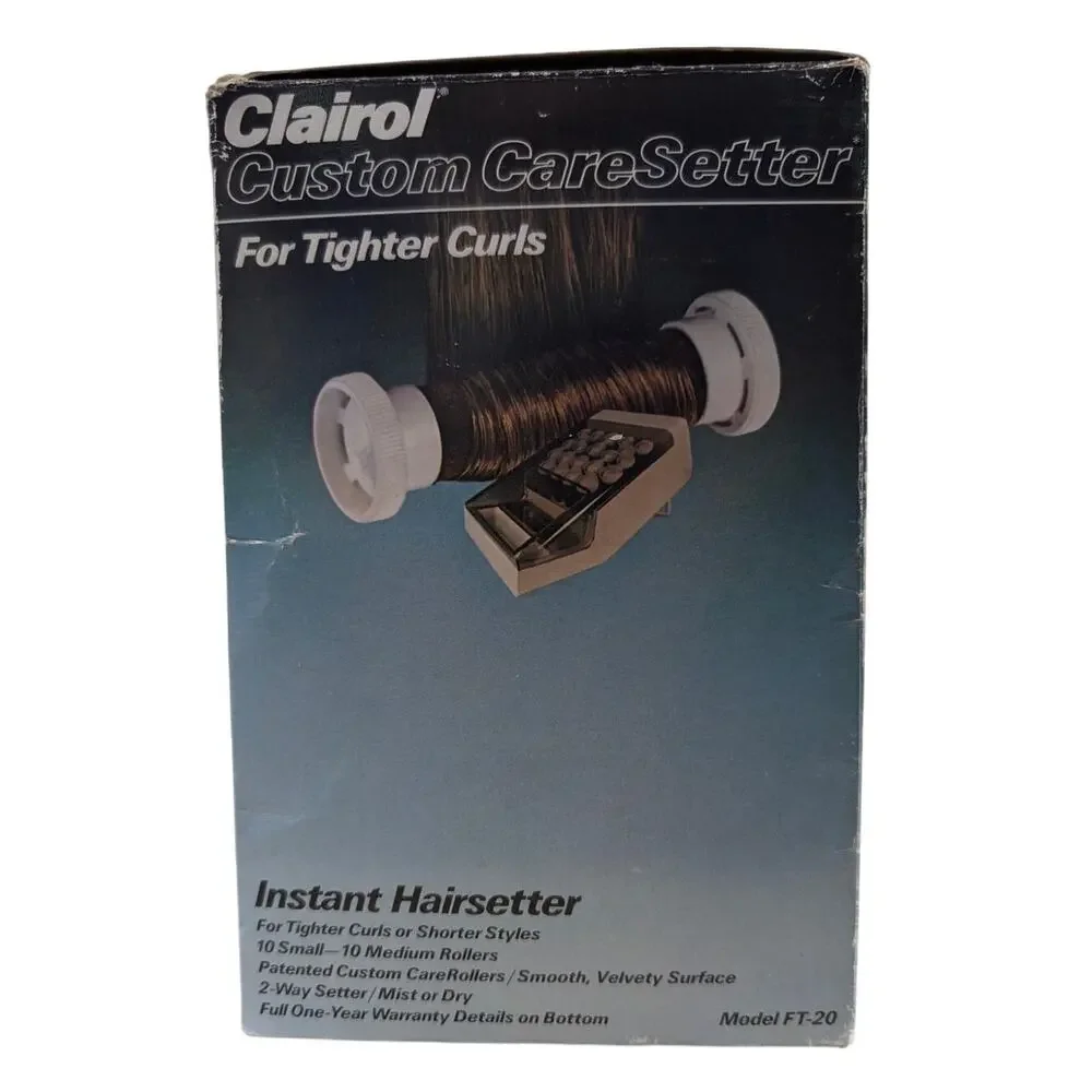 Vintage Clairol Custom CareSetter FT-20 Flocked Velvet Hot Rollers Curlers Clips